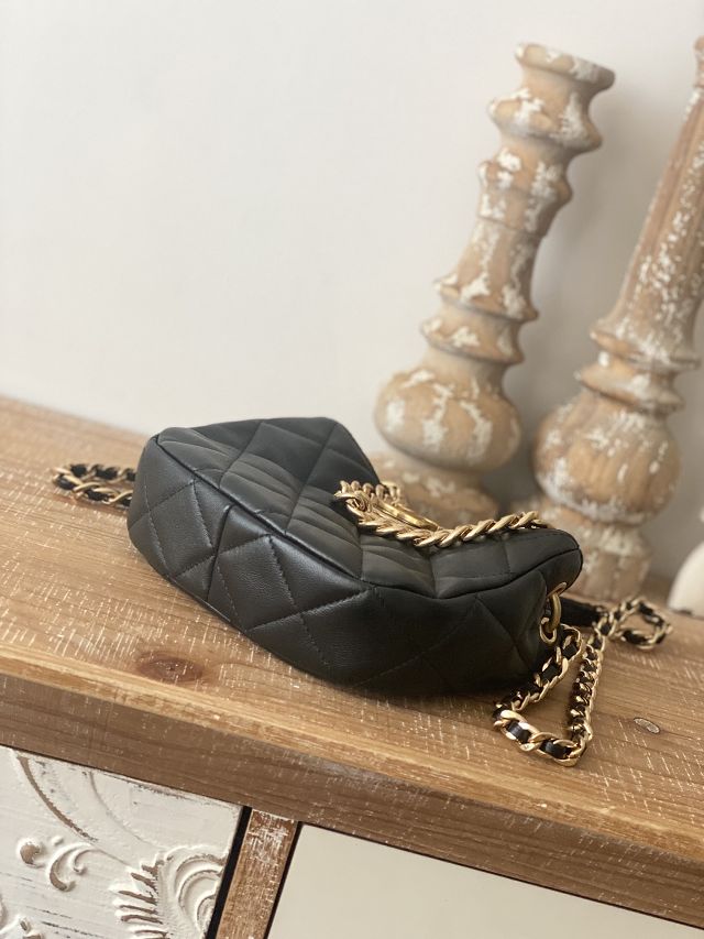 2022 CC original lambskin small hobo handbag AS3475 black