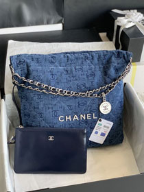 2022 CC original denim 22 small handbag AS3260 blue&silver