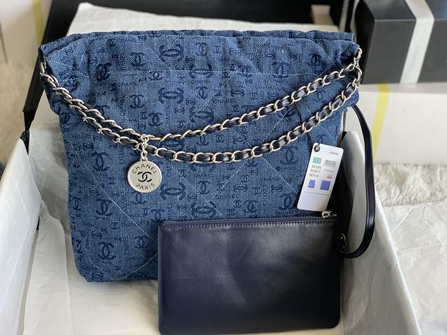 CC original denim 22 small handbag AS3260 blue&silver