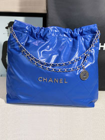 2022 CC original calfskin 22 medium handbag AS3261 blue