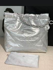 2022 CC original iridescent calfskin 22 small handbag AS3260 silver