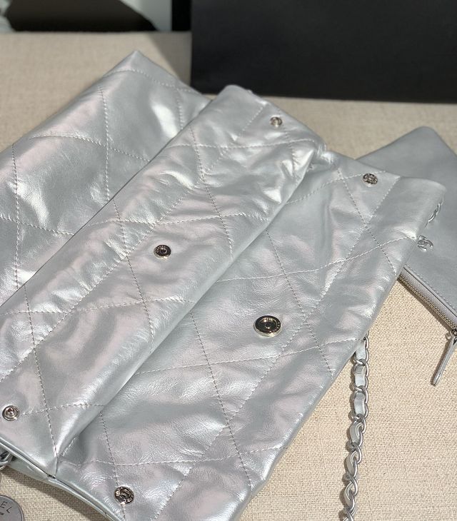 CC original iridescent calfskin 22 small handbag AS3260 silver