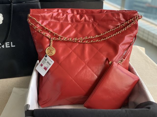 CC original calfskin 22 large handbag AS3262 red