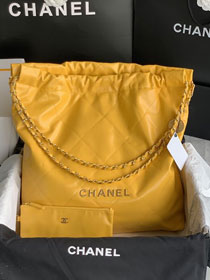 CC original calfskin 22 large handbag AS3262 yellow