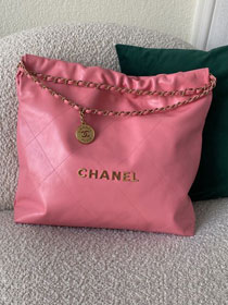2022 CC original shiny calfskin 22 medium handbag AS3261 pink