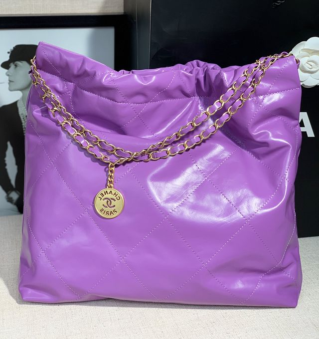 CC original calfskin 22 medium handbag AS3261 purple