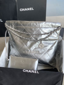 CC original calfskin 22 medium handbag AS3261 silver