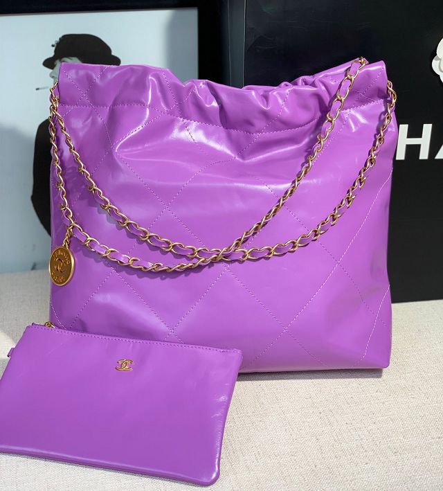 CC original calfskin 22 small handbag AS3260 purple