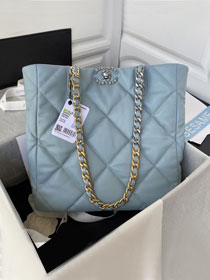 2022 CC original lambskin 19 shopping bag AS3519 light blue