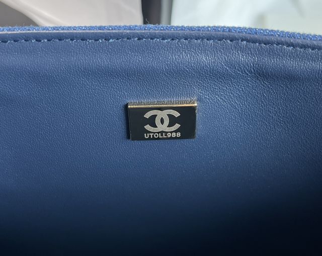 CC original denim medium flap bag A01112 blue