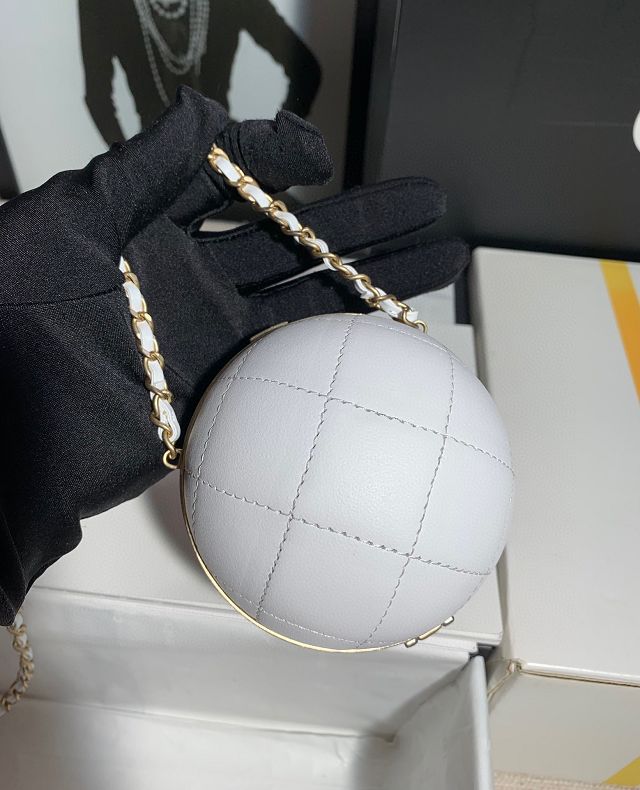CC original lambskin sphere minaudiere AP2895 white
