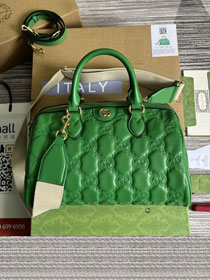GG original matelasse leather medium bag 702242 green