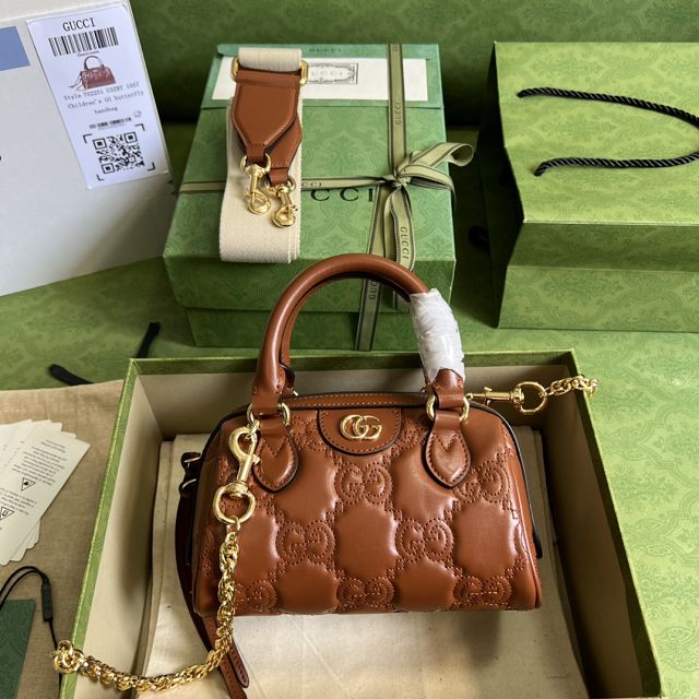 2023 GG original matelasse leather mini bag 702251 brown