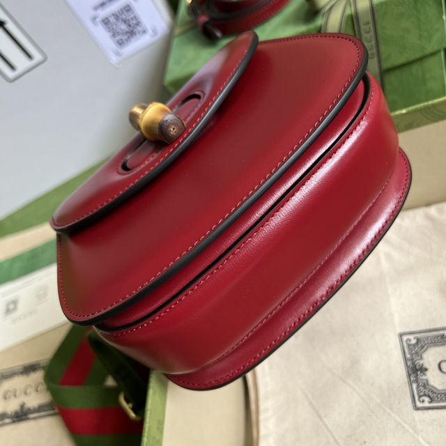 2022 GG original calfskin mini top handle bag 686864 red