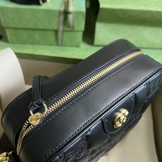 GG original matelasse leather small shoulder bag 702234 black