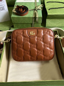 GG original matelasse leather small shoulder bag 702234 brown