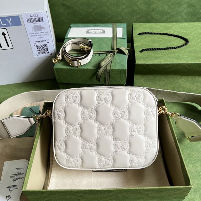 GG original matelasse leather small shoulder bag 702234 white