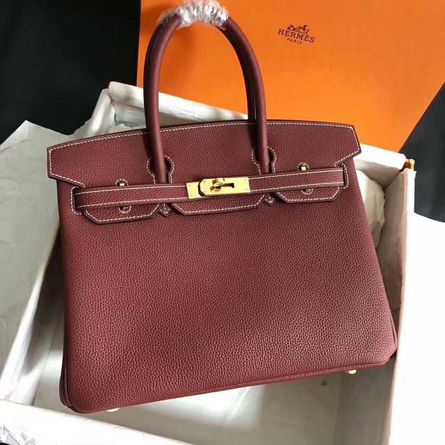 Hermes original togo leather birkin 35 bag H35-1 bordeaux