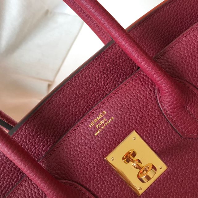 Hermes original togo leather birkin 35 bag H35-1 rouge grenat