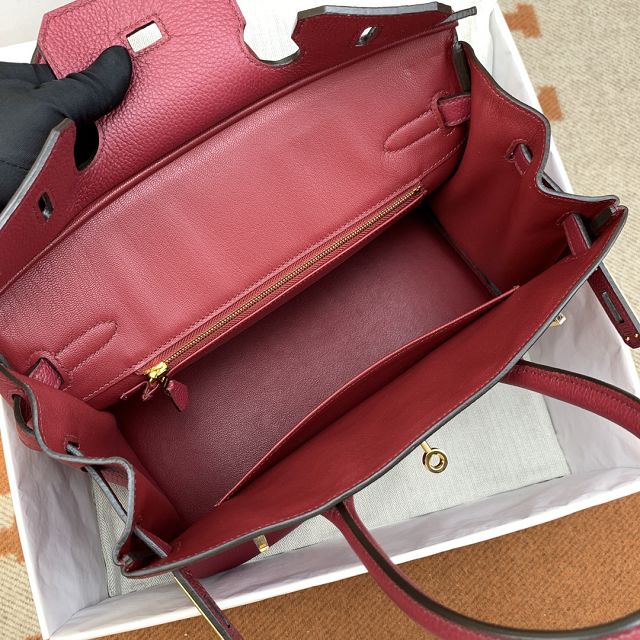 Hermes original togo leather birkin 35 bag H35-1 rouge grenat