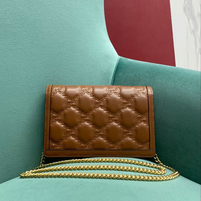 GG original matelasse leather chain wallet 723787 brown