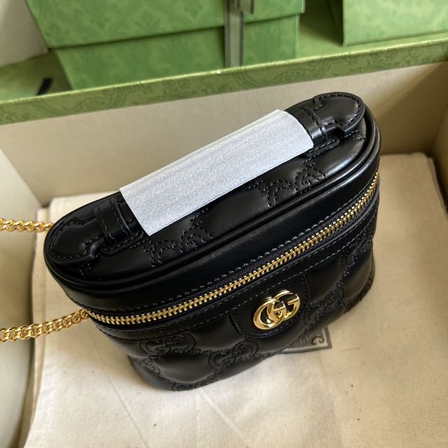 GG original matelasse leather top handle mini bag 723770 black