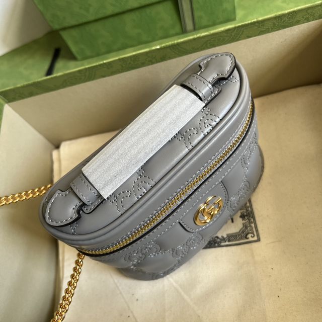 GG original matelasse leather top handle mini bag 723770 grey