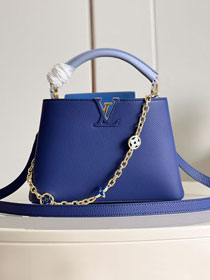 Louis vuitton original calfskin capucines BB handbag M20815 blue