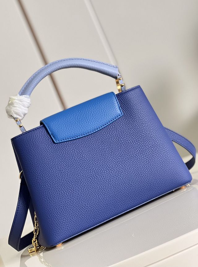 Louis vuitton original calfskin capucines BB handbag M20815 blue