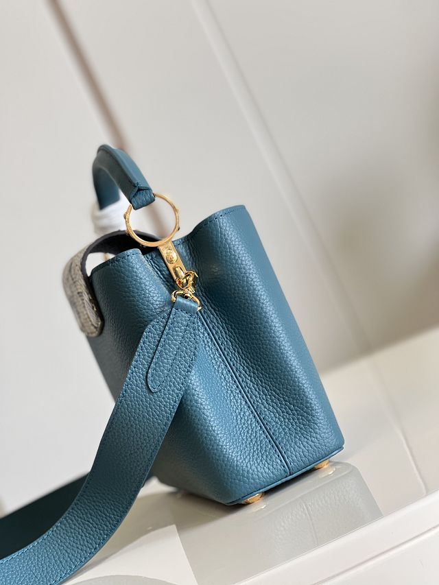 Louis vuitton original calfskin capucines BB handbag M92668 blue