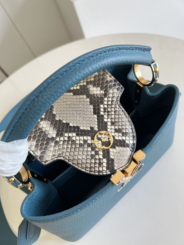 Louis vuitton original calfskin capucines BB handbag M92668 blue