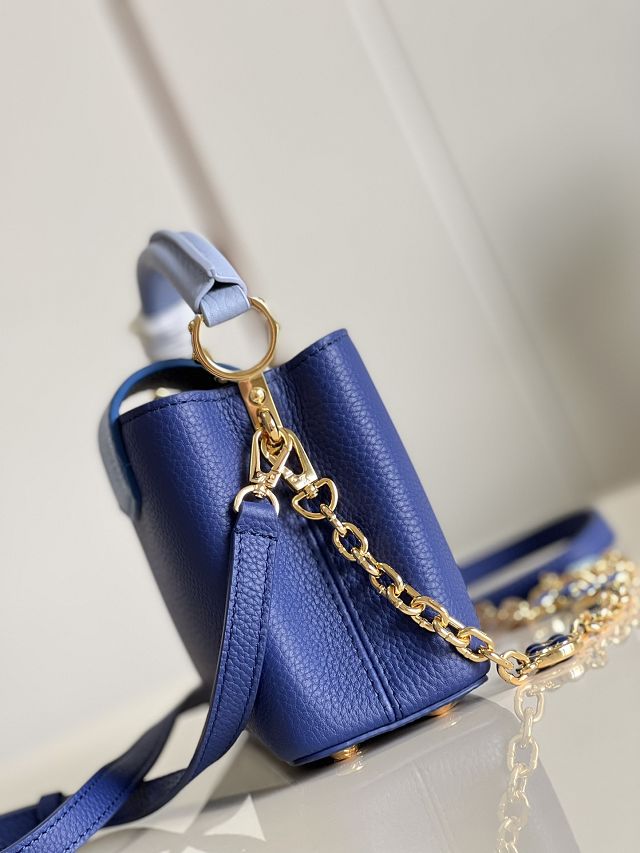 Louis vuitton original calfskin capucines mini handbag M20845 blue