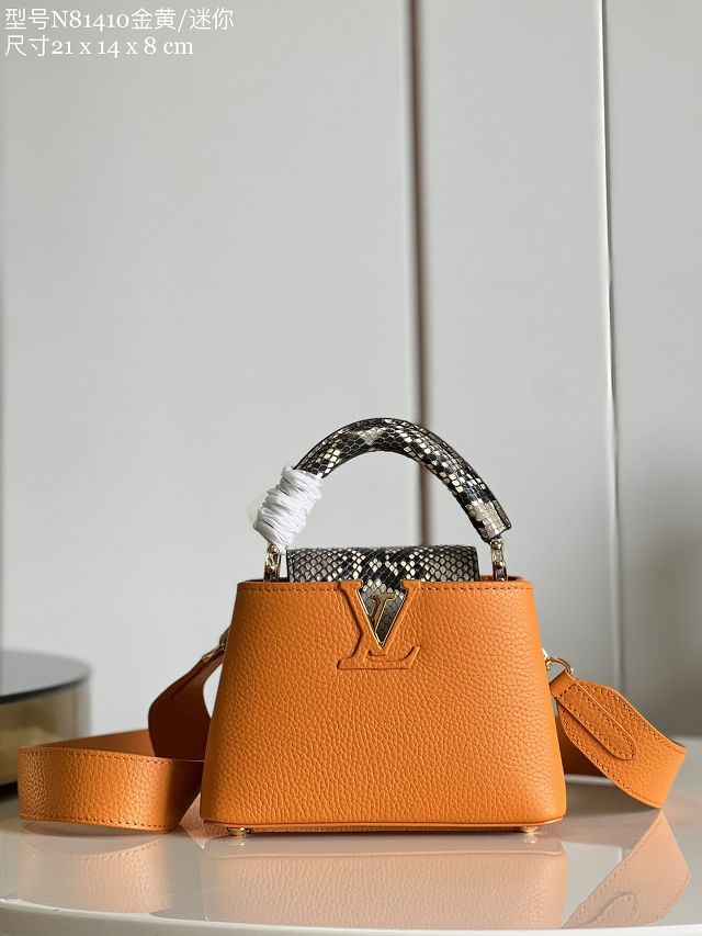 Louis vuitton original calfskin capucines mini handbag M55986 orange