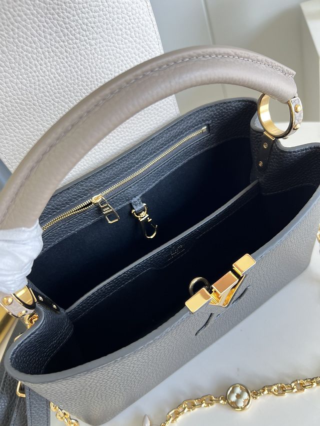 Louis vuitton original calfskin capucines mm handbag M20708 black