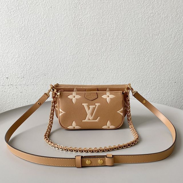 Louis vuitton original calfskin multi pochette M80399 arizona beige