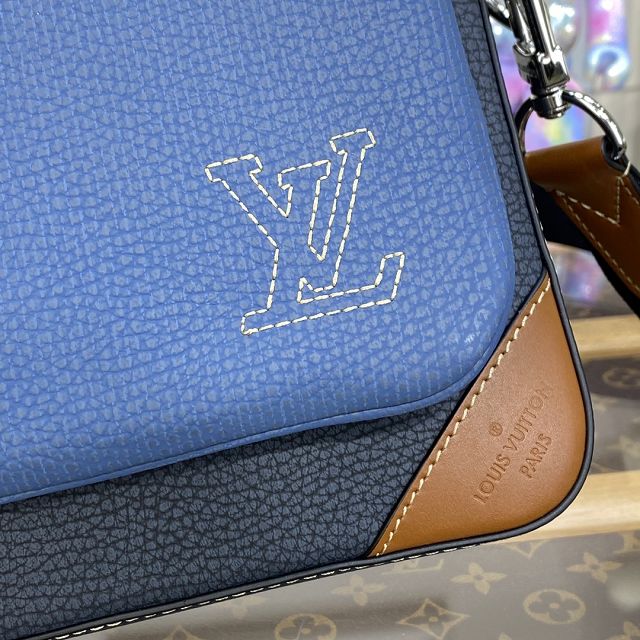 Louis vuitton original calfskin trio messenger bag M21544 blue