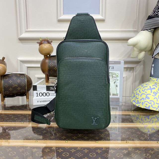 Louis vuitton original taiga leather avenue sling bag N46345 green