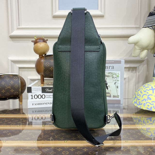 Louis vuitton original taiga leather avenue sling bag N46345 green