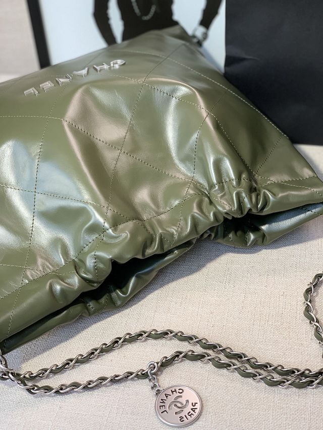 CC original calfskin 22 medium handbag AS3261 khaki green