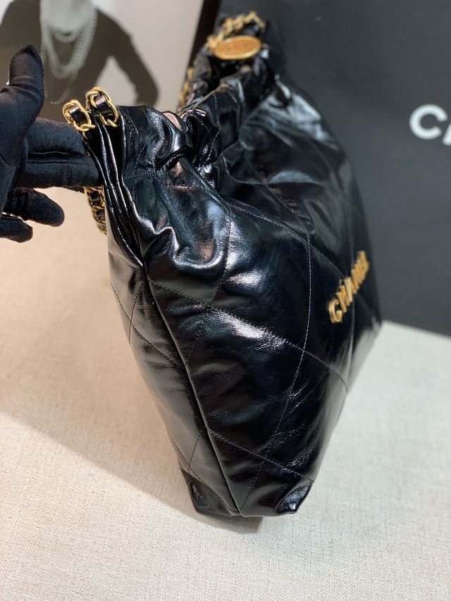 CC original shiny calfskin 22 small handbag AS3260 black