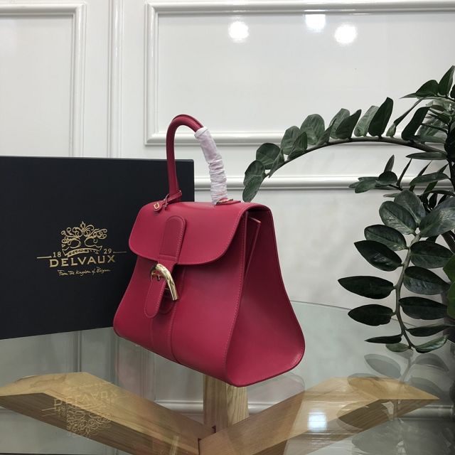 Delvaux original box calfskin brillant bag MM AA0555 burgundy