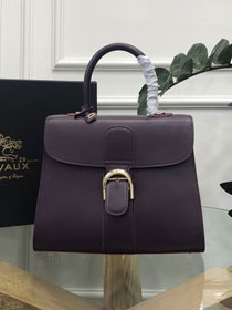 Delvaux original box calfskin brillant bag MM AA0555 dark purple