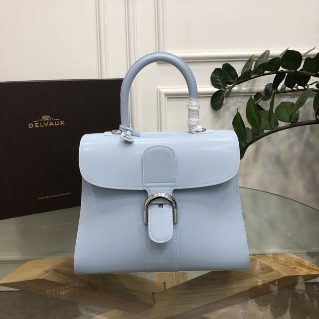 Delvaux original box calfskin brillant bag MM AA0555 ice blue