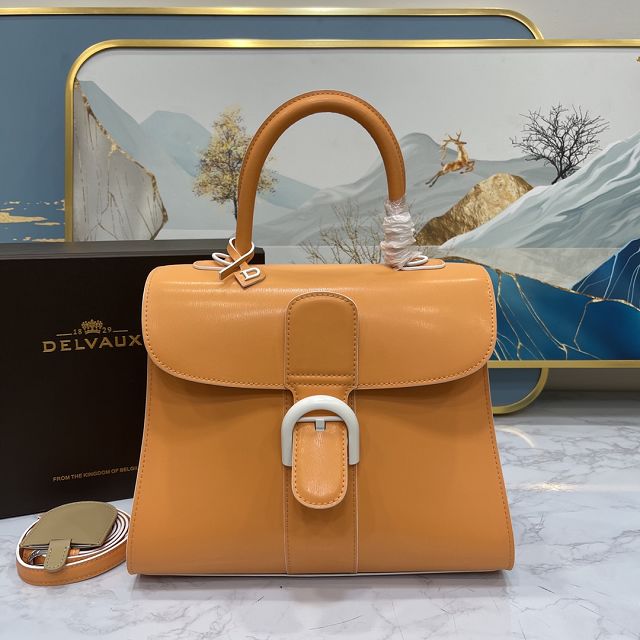 Delvaux original box calfskin brillant bag MM AA0555 orange