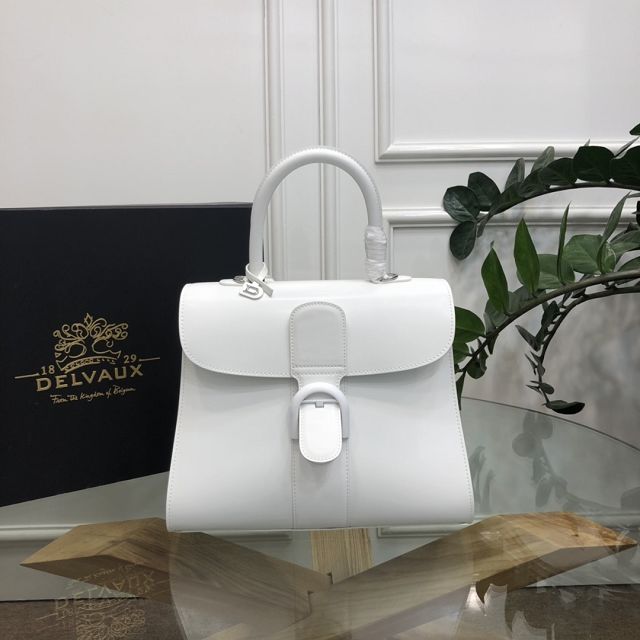 Delvaux original box calfskin brillant bag MM AA0555 white