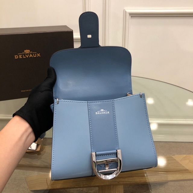 Delvaux original box calfskin brillant mini bag AA0406 blue