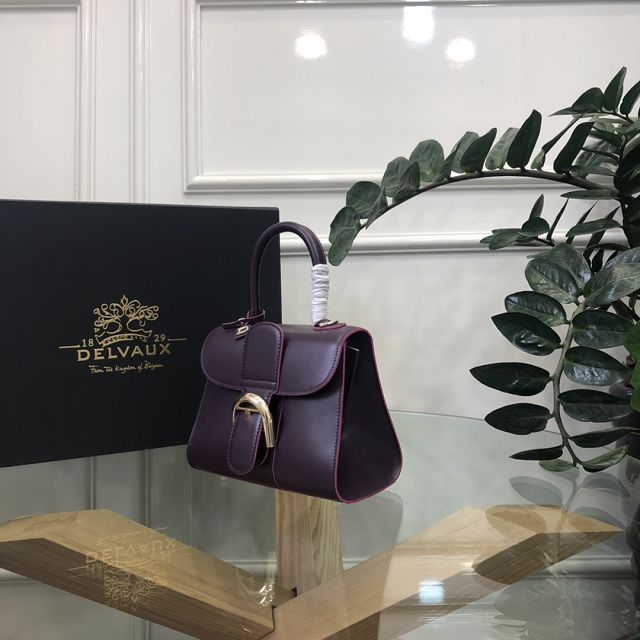 Delvaux original box calfskin brillant mini bag AA0406 dark purple