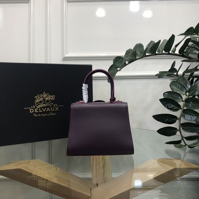 Delvaux original box calfskin brillant mini bag AA0406 dark purple