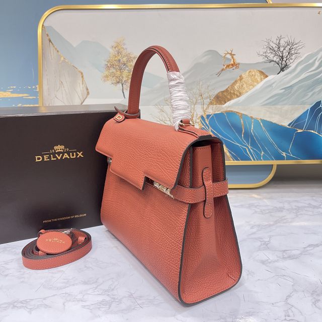 Delvaux original grained calfskin tempete medium bag AA0562 hibiscus