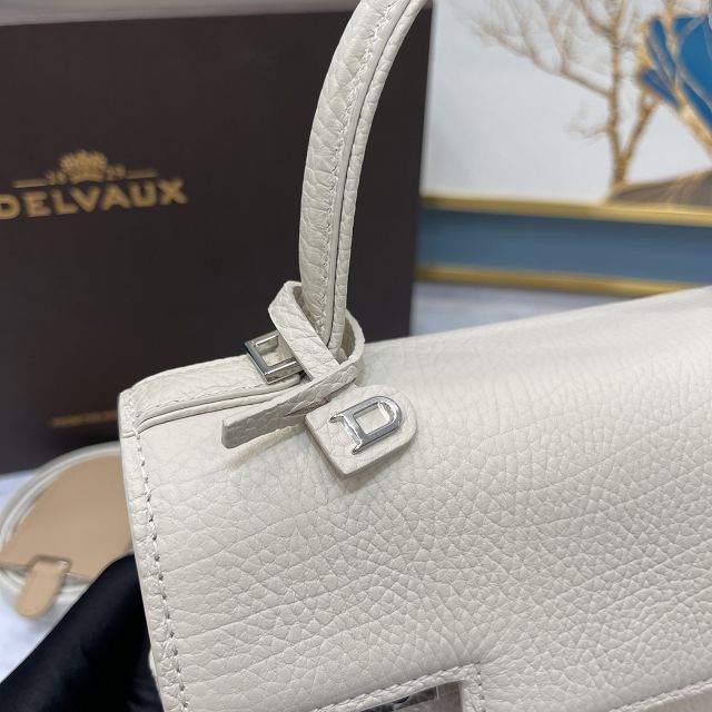 Delvaux original grained calfskin tempete pm bag AA0505 white